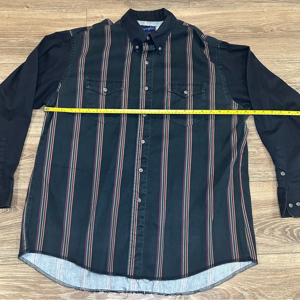 Vintage Wrangler button stripe long sleeve shirt size L/XL